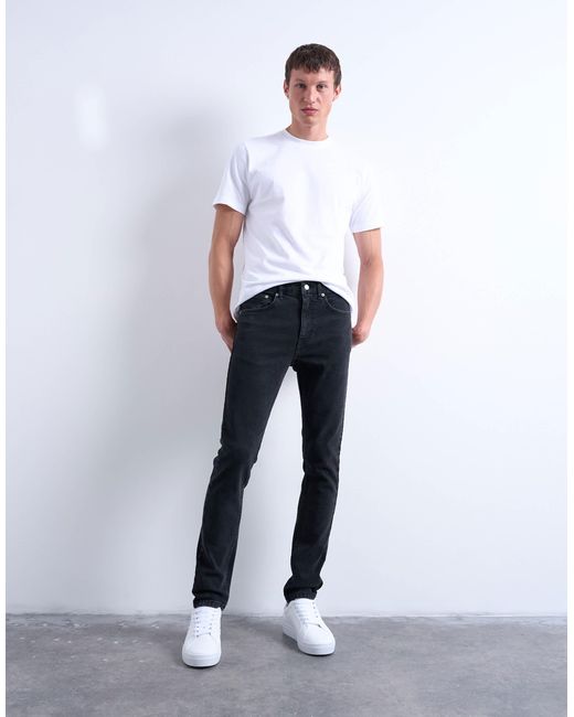 Topman – eng geschnittene stretch-jeans in Blue für Herren