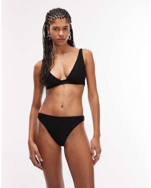 & Other Stories Black Mix And Match Textured Bikini Bottoms