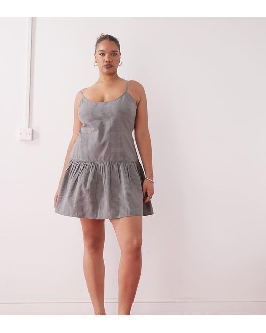 Collusion Pink Plus Scoop Neck Drop Waist Mini Dress