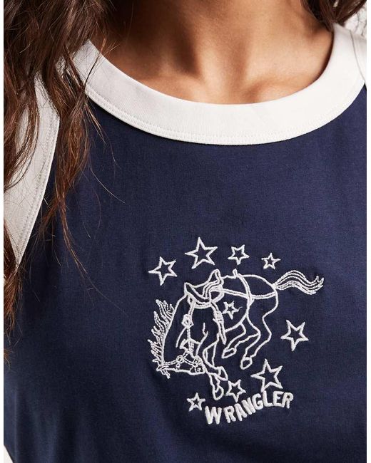 Wrangler Blue Ringer Tank Top