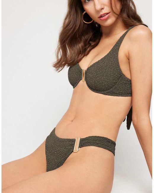 Tezenis Black Crinkle Dune Brazilian Bikini Bottoms