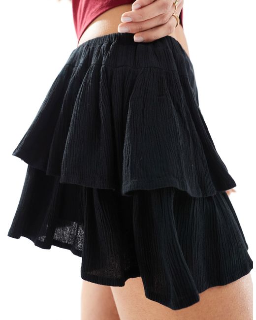 Stradivarius Red – str – mehrlagiger skort