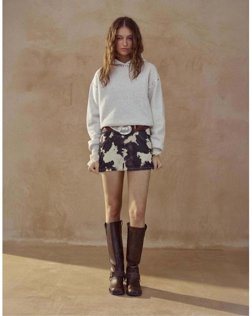Sweat à capuche orné Pull&Bear en coloris Natural