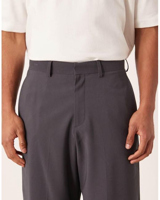 Pantalones De Esmoquin De Pernera Ancha De ASOS de hombre de color Gray