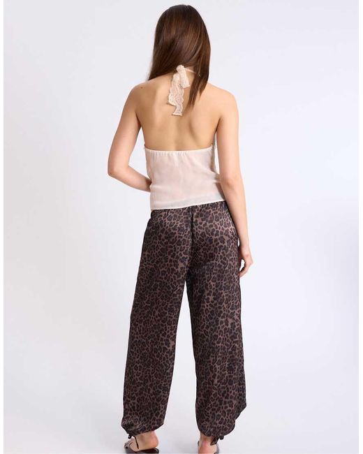 Stradivarius Multicolor Printed Flowing Satin Trousers