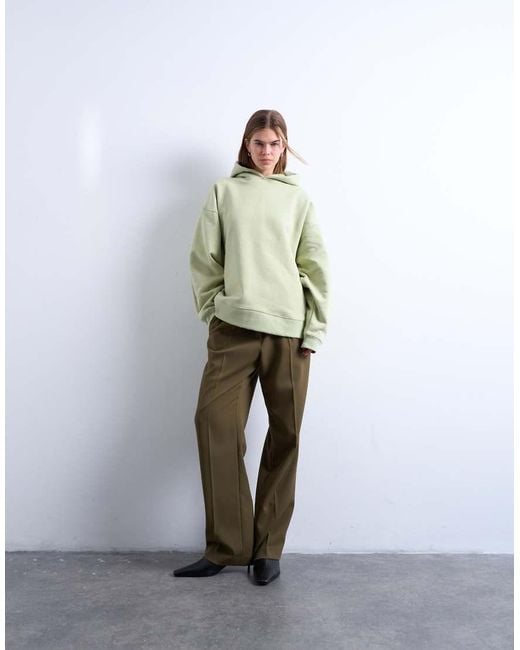 TOPSHOP Green Premium Heavyweight Oversized Hoodie