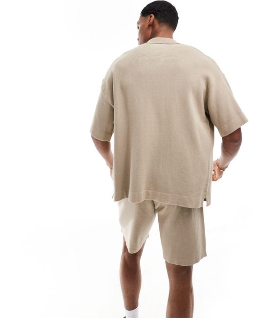 Chemise oversize d'ensemble en maille - beige ADPT pour homme en coloris Natural