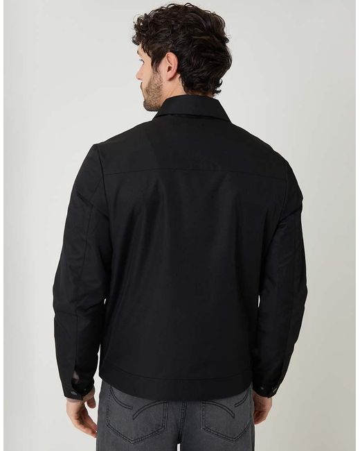 Threadbare Black Showerproof Lightweight Zip Up Jacket for men