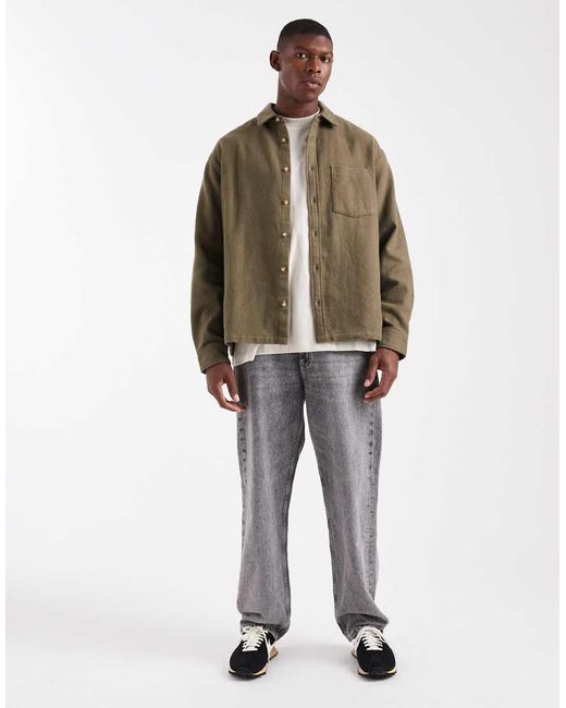 ASOS Oversized Flanellen Overhemd in het Green voor heren