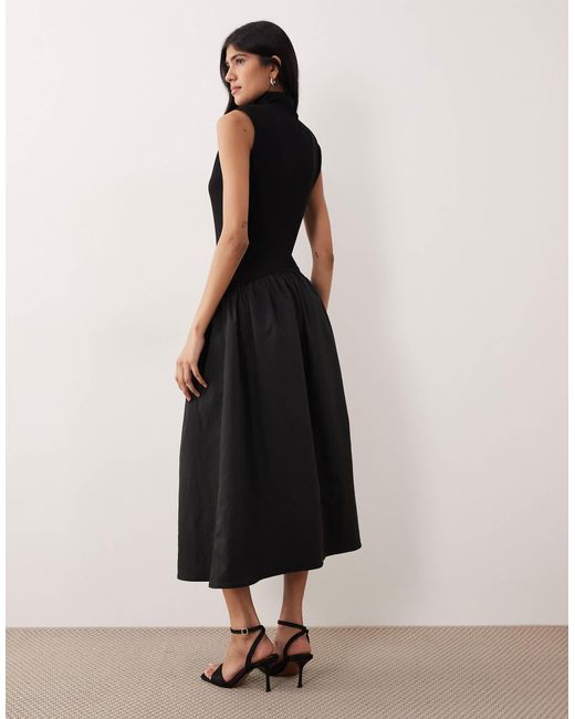 Pretty Lavish Dropped Waist Sleeveless Midaxi Dress in Black | Lyst