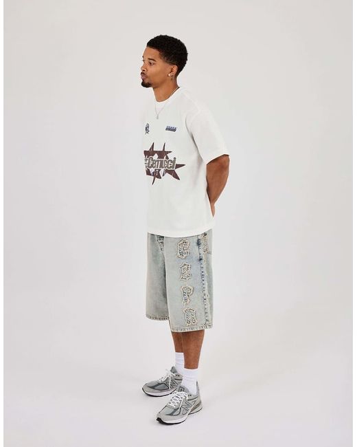 CERNUCCI Gray Logo Applique Denim Jorts for men
