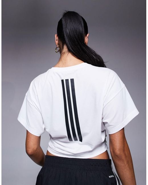 Adidas Originals White Adidas Training Power Twist Back T-shirt