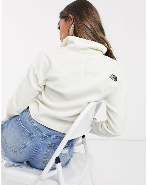 4 Zip Cropped Fleece in Vintage White 