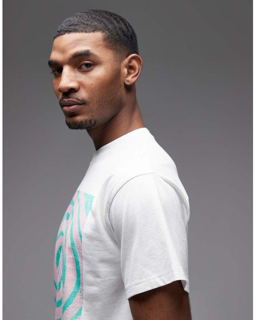 No Problemo Gray 100% Cotton T-shirt With Spiral Front Graphic for men