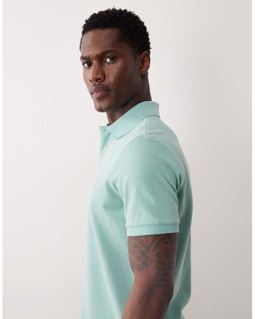 Polo Ralph Lauren Green Icon Logo Custom Slim Fit Pique Polo for men