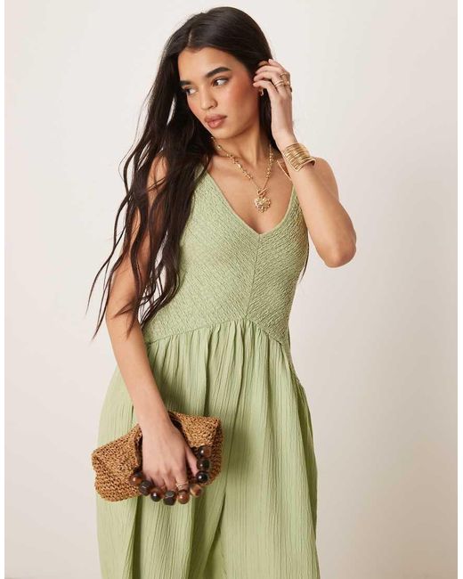 ASOS Jumpsuit Met V-Hals En Verlaagde Taille in het Green