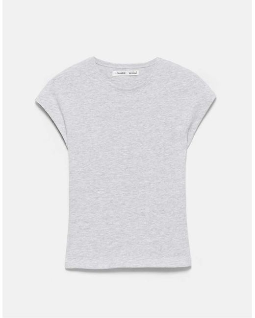Pull&Bear Blue Fitted T-shirt With Full Sleeves