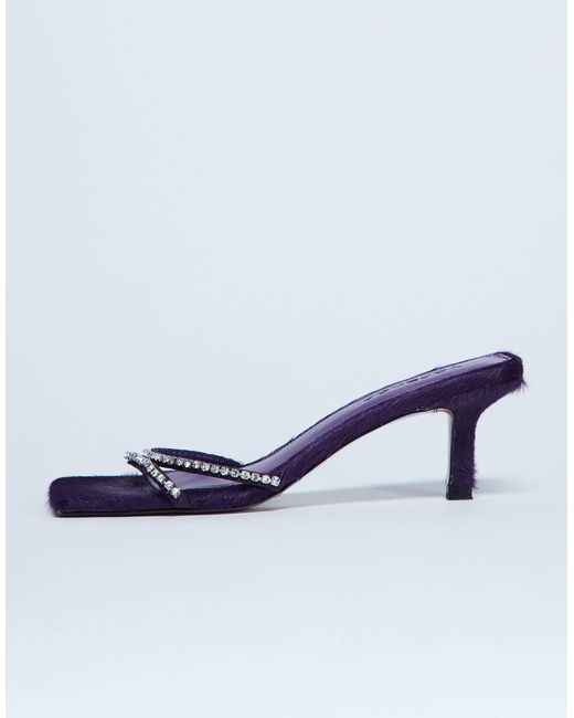 TOPSHOP Purple – astrid – mules aus echtleder