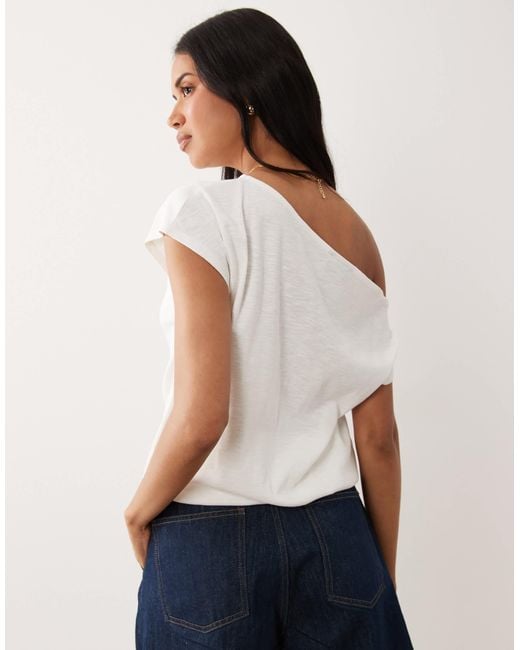 ASOS White Off Shoulder Cinched Top
