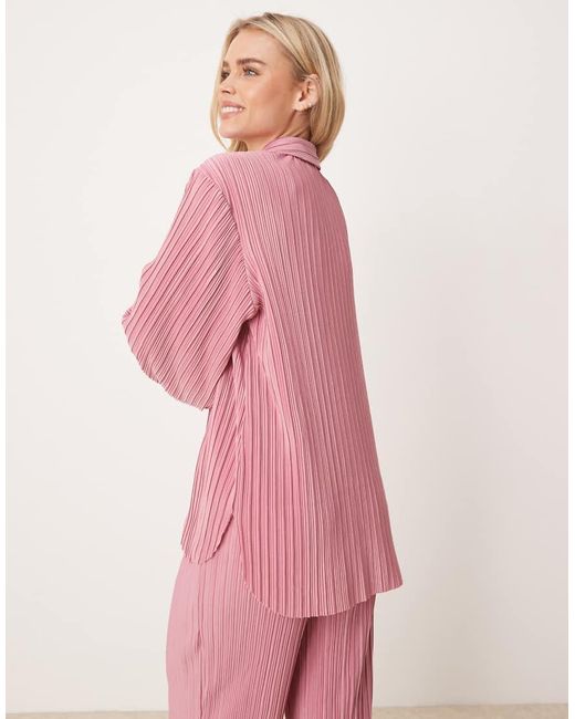 Camisa Rosa Empolvado Plisada De (Parte De Un Conjunto) Vila de color Pink