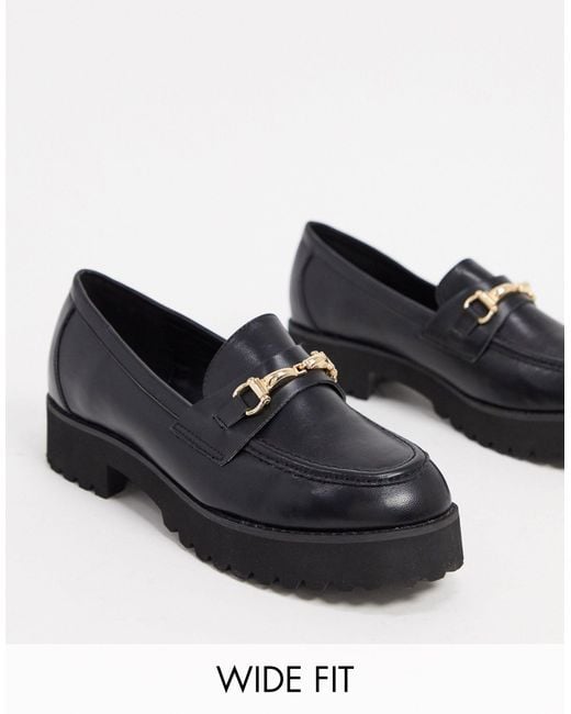 Raid Wide Fit Black Empire Chunky Loafers