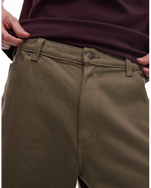 Pantalones Cortos Vaqueros Verde De Estilo Carpintero Y Corte Estándar Garyville De Dickies de hombre de color Green