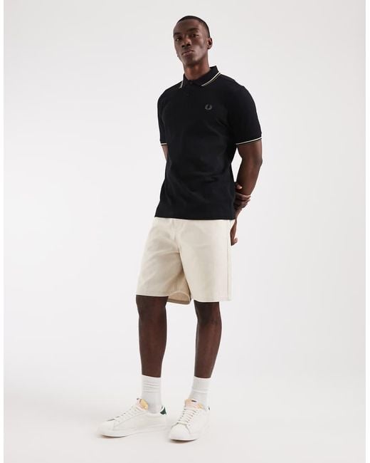 Fred Perry Black Twin Tipped Polo for men