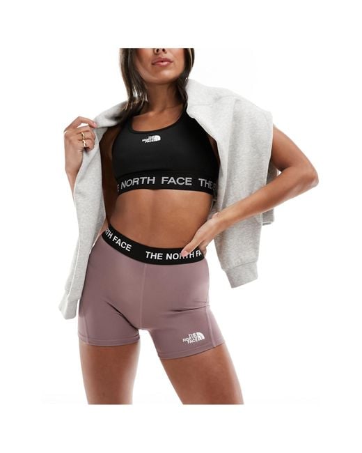 The North Face Training High Waist Bootie Shorts in Purple Lyst UK