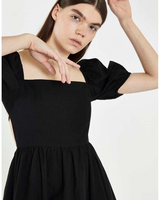 Glamorous Black Tie Back Babydoll Mini Dress