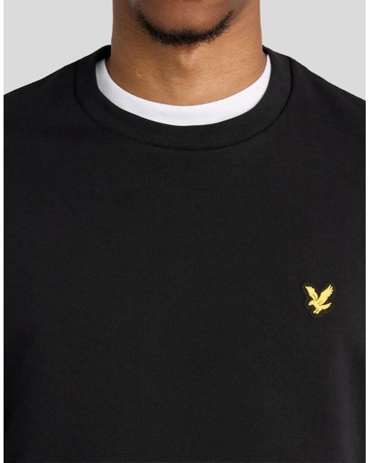 Lyle & Scott Black Mid Layers Sports Loopback Crew Neck for men