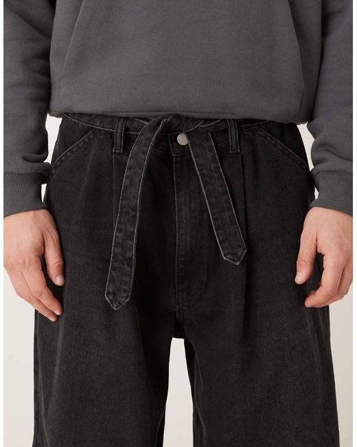 ASOS Gray Wide Leg Jeans for men