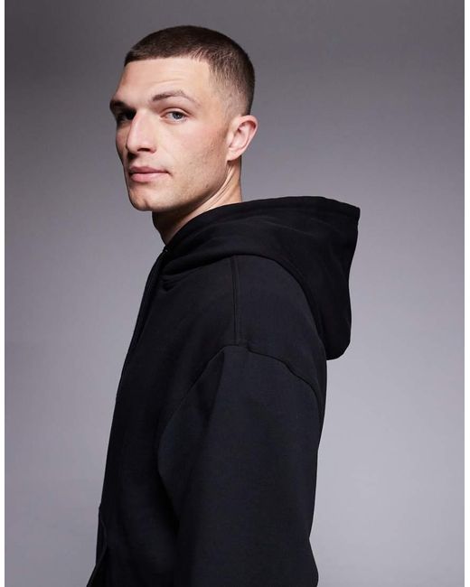 Boss Blue Hoodie With Small Chest Logo for men