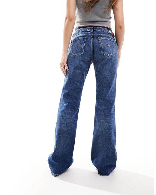 Sophie - jeans dritti a vita bassa lavaggio scuro di Tommy Hilfiger in Blue