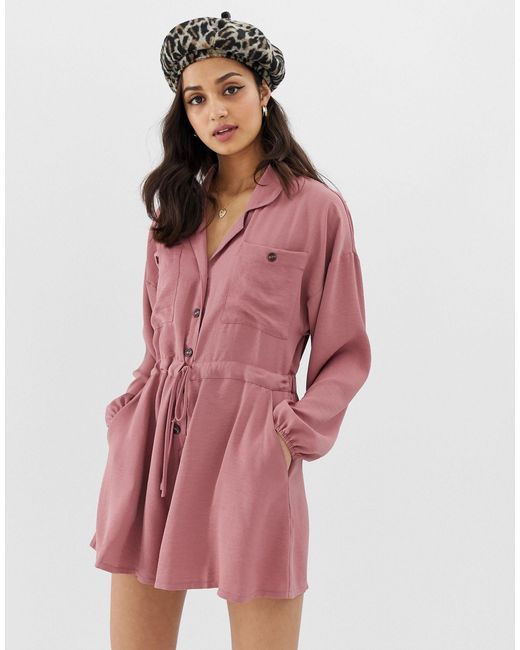 asos pink playsuit