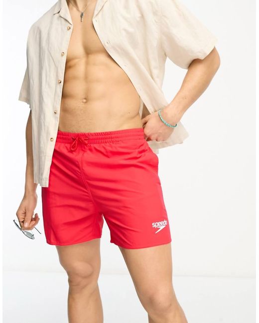 Speedo Red Essentials 16"" Swim Shorts for men