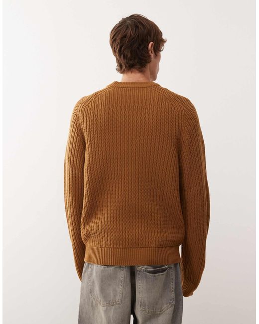 Collusion – oversize-strickpullover in Brown für Herren