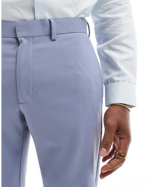 ASOS Blue Skinny Suit Trousers for men