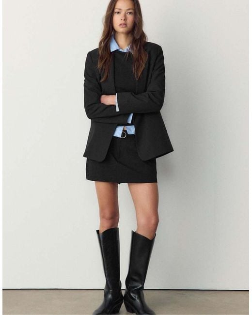 Stradivarius Black Open Blazer