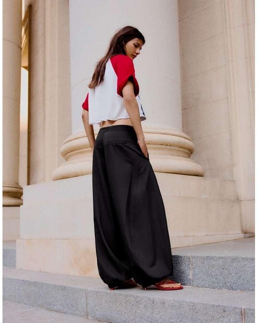 Bershka Black Tall Bloomer Trousers