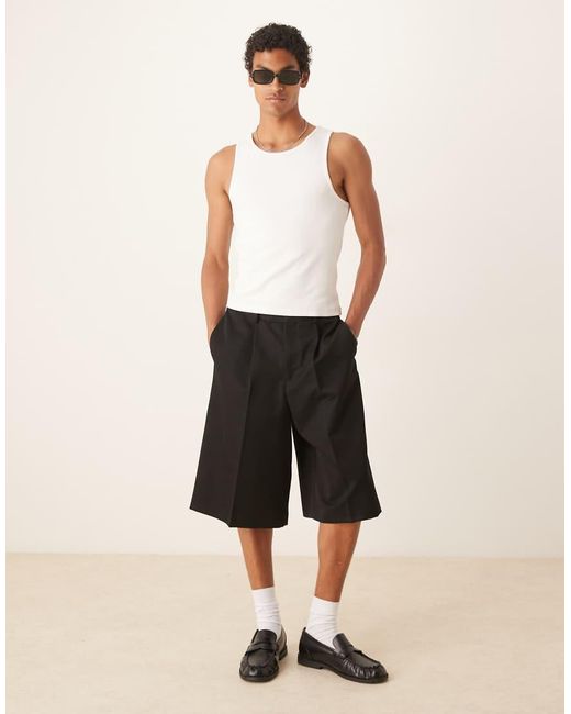 ASOS Nette Oversized Bermudashort Met Plooien Aan De Voorkant in het Natural voor heren