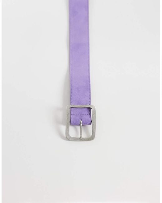 ASOS Purple Waist And Hip Square Buckle Suede Belt