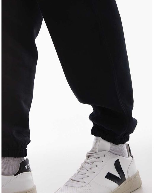 Joggers Negros Extragrandes De Tejido Grueso Premium De Topman de hombre de color White
