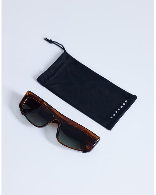 TOPSHOP White Malta Visor Large Sunglasses