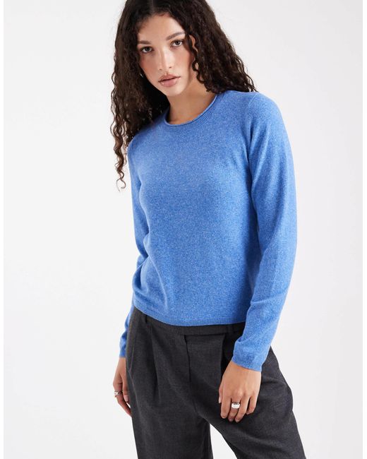 ONLY Blue Round Neck Long Sleeve Knit Top
