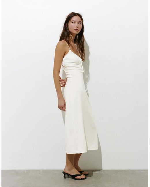 Pull&Bear White – rustikales kleid