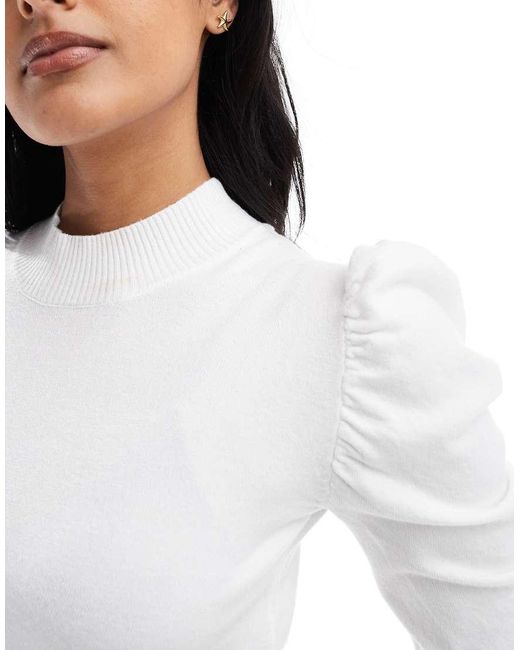 Glamorous White High Neck Jumper