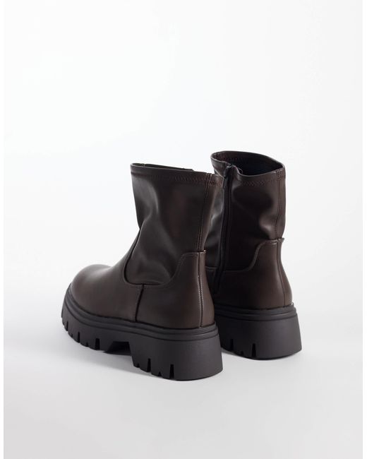 SEQWL White Twirl Chunky Sock Boots