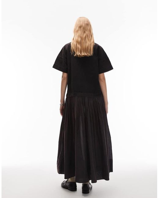 ASOS Black Cord Hybrid T-shirt Midi Dress