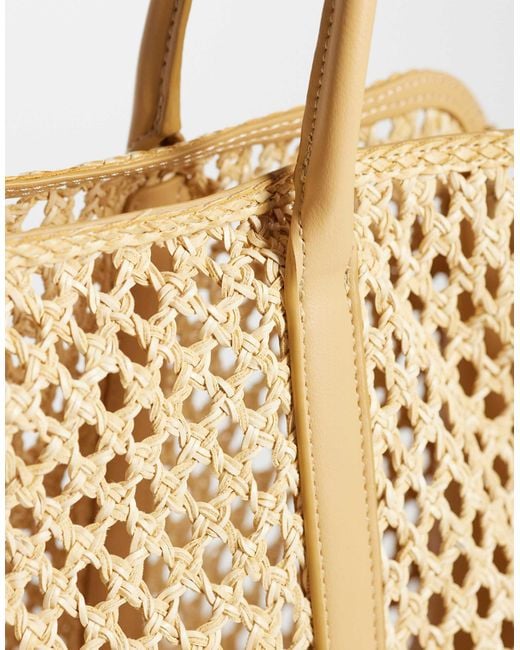 Mango Natural Open Weave Shoulder Bag