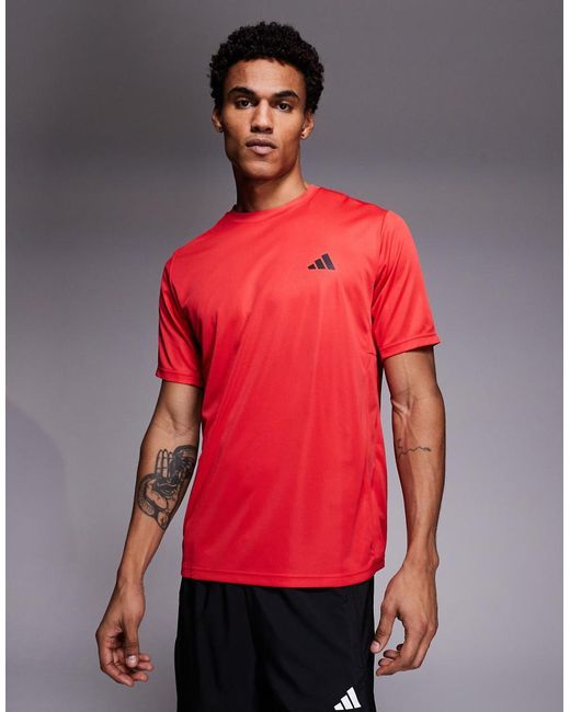 Adidas Originals Red Adidas Training Essentials T-shirt for men